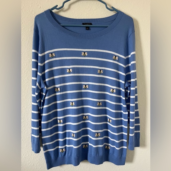 Talbots Tops - Talbots striped bee top, Size L